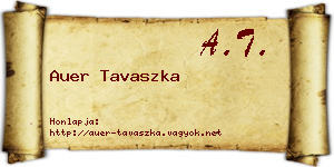Auer Tavaszka névjegykártya